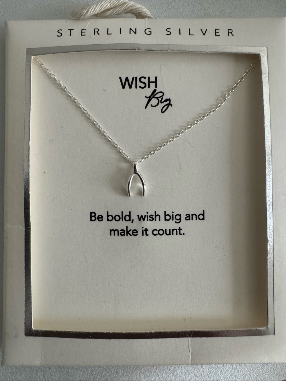 Sterling Silver Wishbone Necklace - Silver